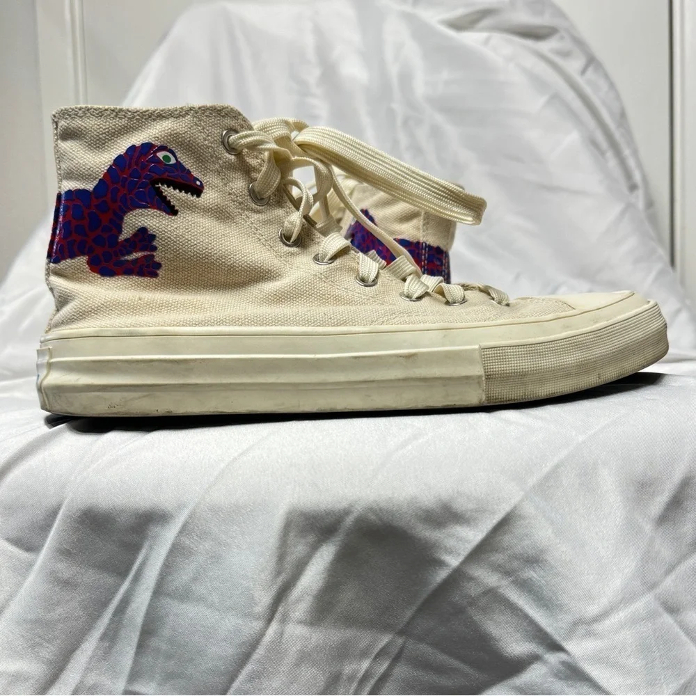 Paul Smith Kirk Ivory Dino Lace Up High Top Sneakers Big Boy Size 36 (US 4)